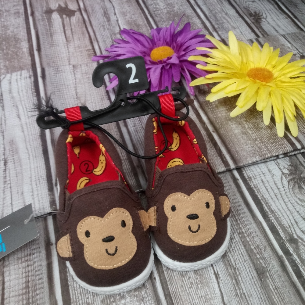 Monkey NEW Slip On Baby Shoes Size 2